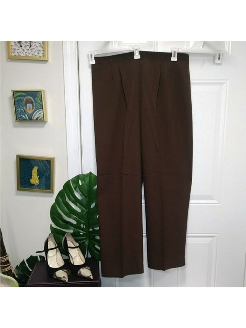 White Stag Brown Straight Leg Dress Pants Size 12 Lagenlook Preppy - Picture 5 of 13